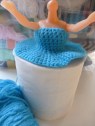 Quirky Purple  crochet doll toilet roll cover