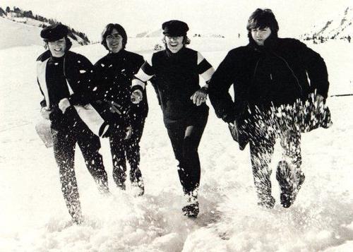 The Beatles in the snow