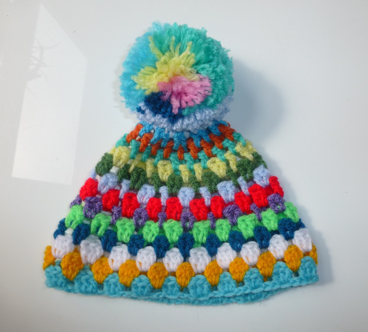 Granny chic baby hat